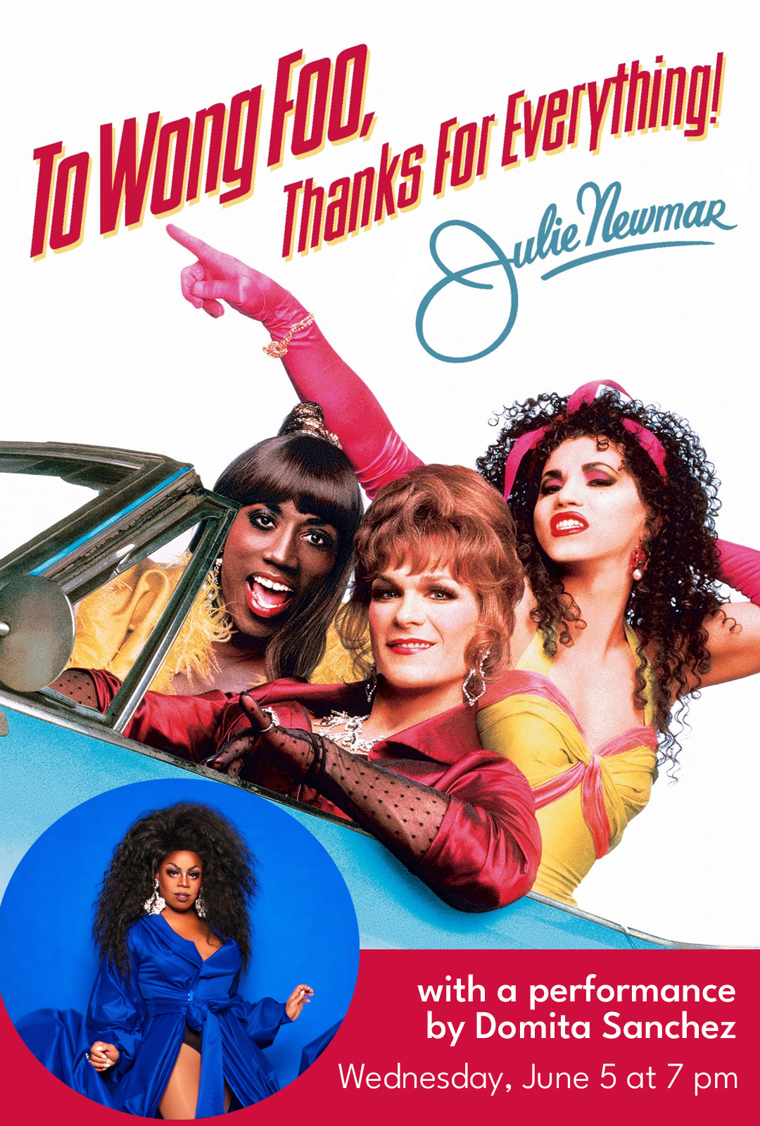 An image of three drag queens in a convertible.