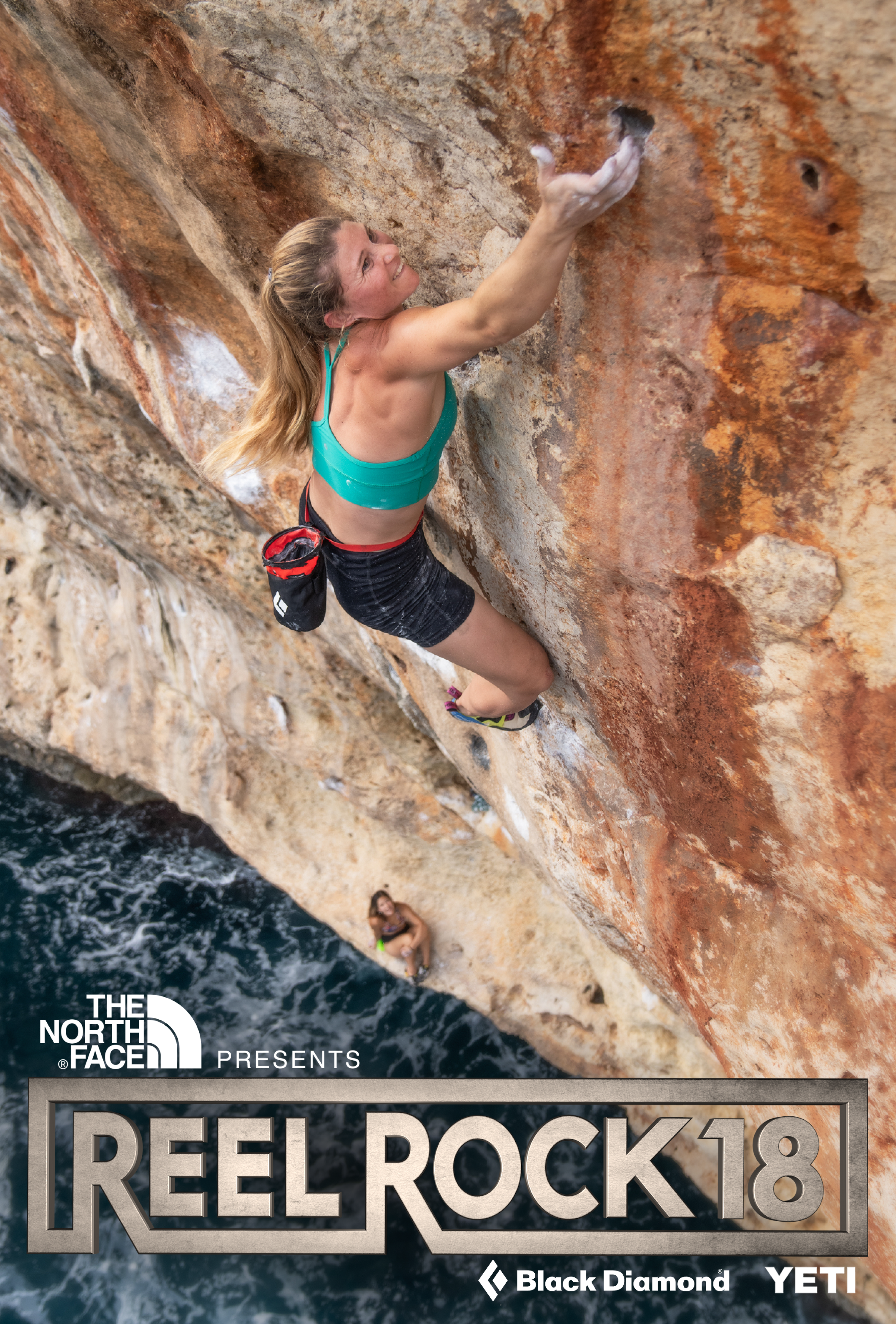 An image of a woman rocking climbing. "Reel Rock 18" is titled at the bottom of the image.